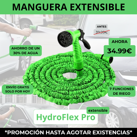 Manguera extensible con 7 tipos de chorro HydroFlex Pro 29.90